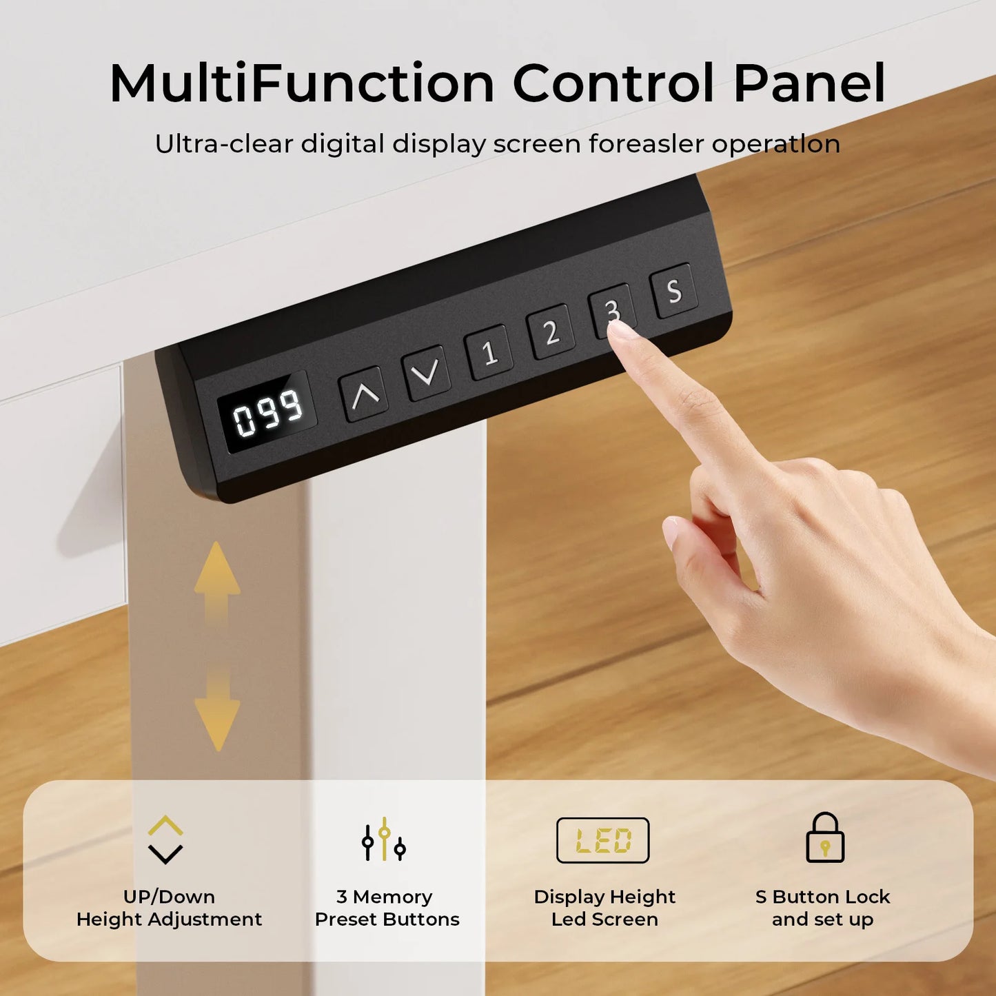 Electric Standing Desk With Drawers Sit Stand Height Adjustable Desk
