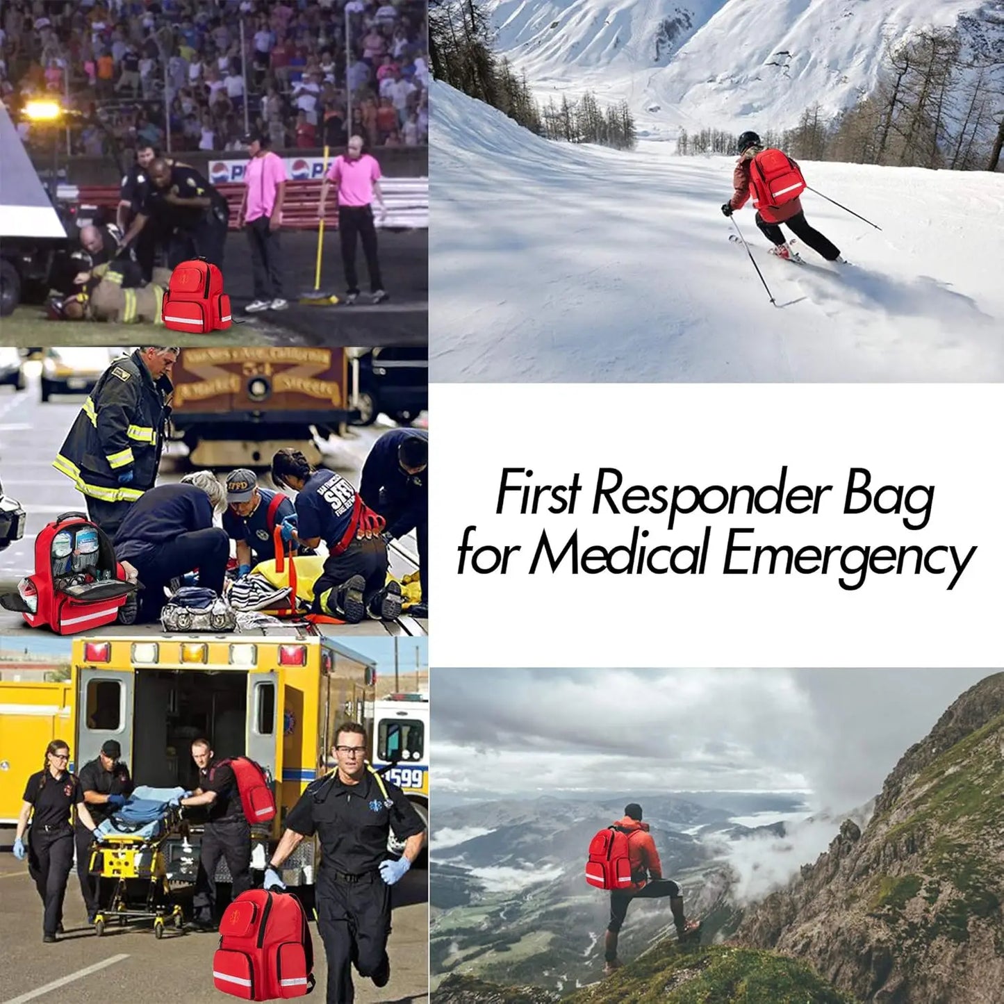 Emergency Trauma Backpack for First Responders with Patented Design
