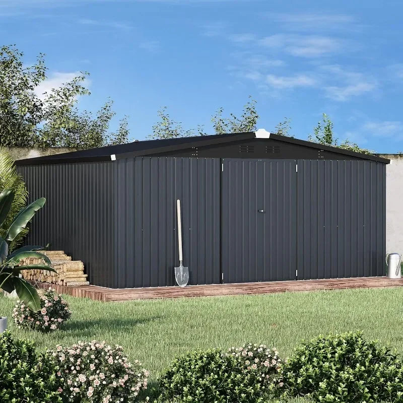 Outdoor Metal Storage Shed With Lockable Doors Steel Yard Shed