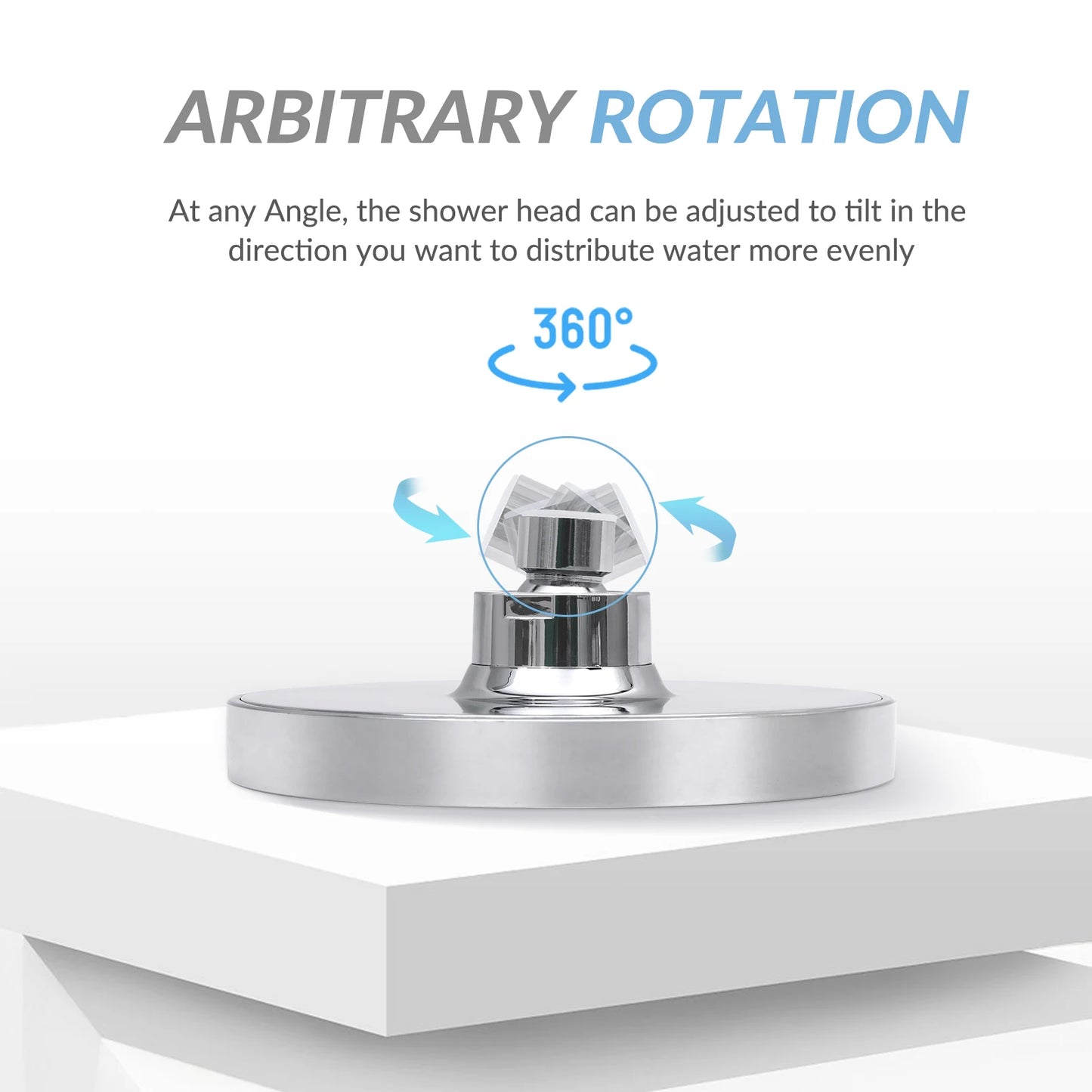 Stainless Steel High Pressure Rain Shower Head With Adjustable Waterfall