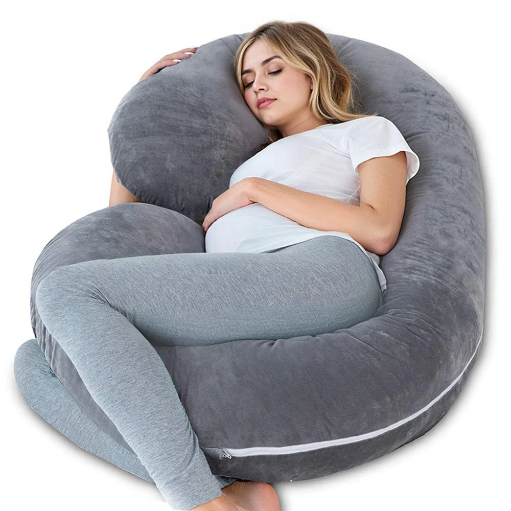NONECN G Shaped Full Body Pregnancy Pillow With Removable Cover
