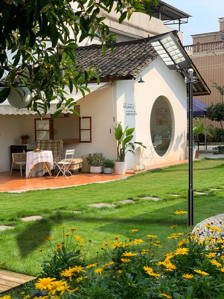 2 Pack 5000W Solar Street Lights Outdoor Motion Sensor Remote