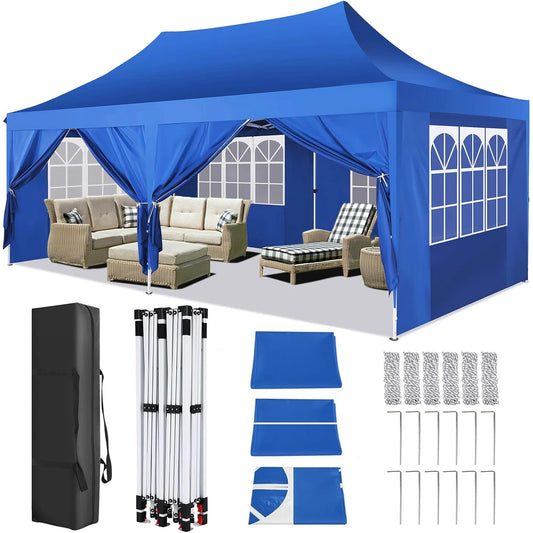 COBIZIC Pop Up Gazebo Canopy With Six Sidewalls UV50 Waterproof