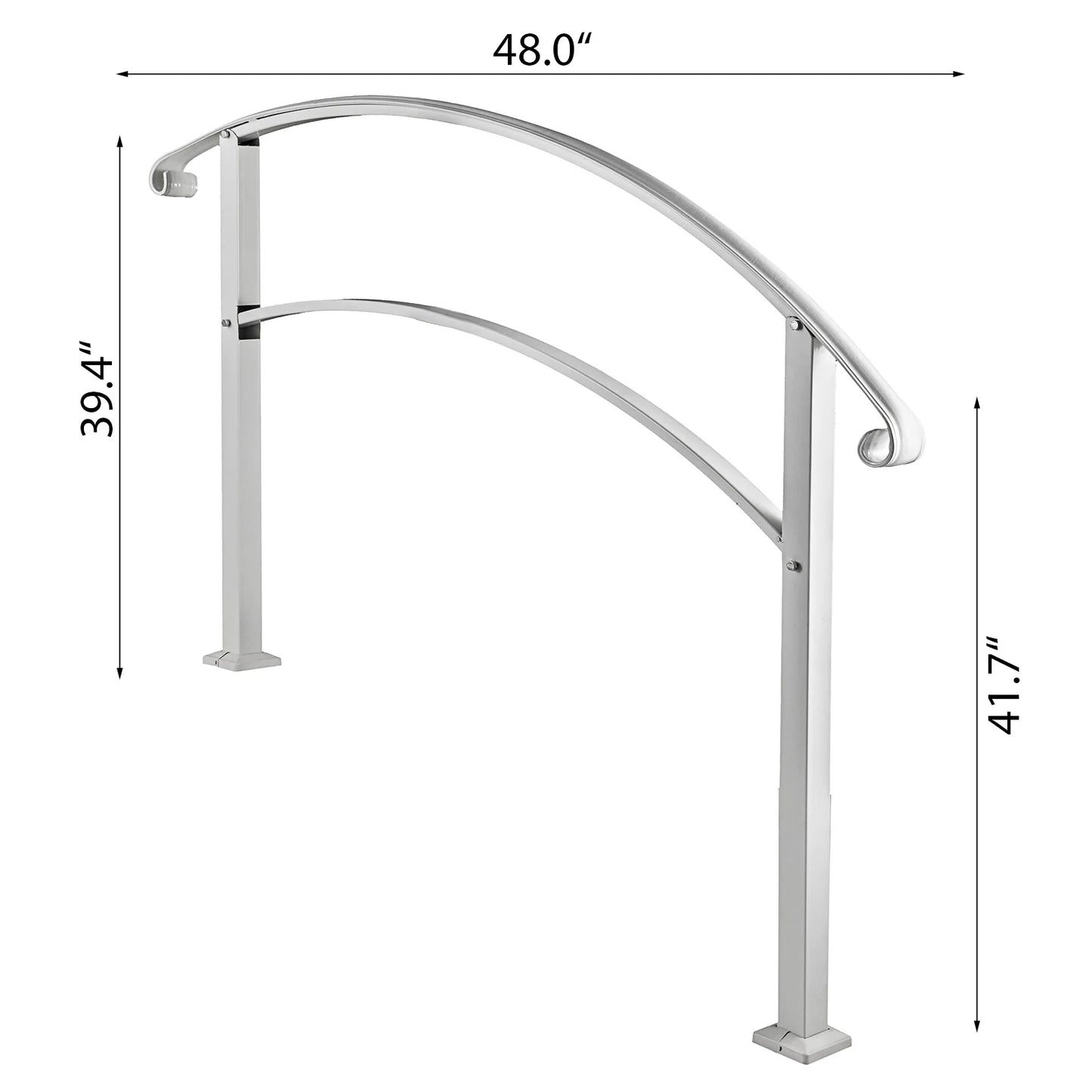 Wrought Iron Outdoor Handrail With Installation Kit