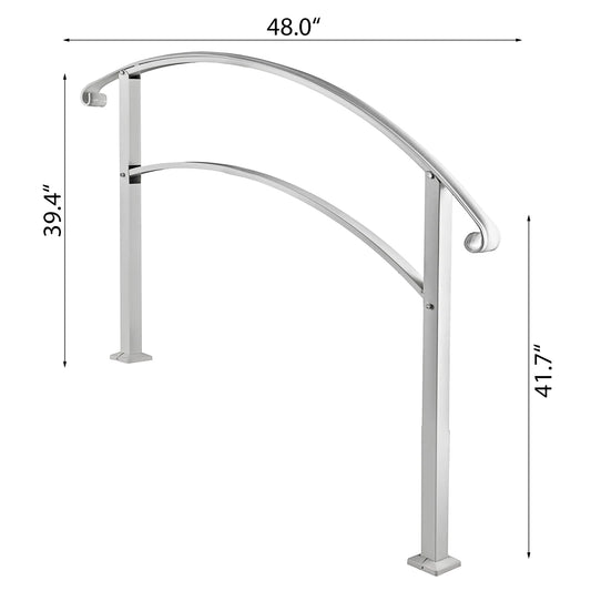 Wrought Iron Outdoor Handrail With Installation Kit