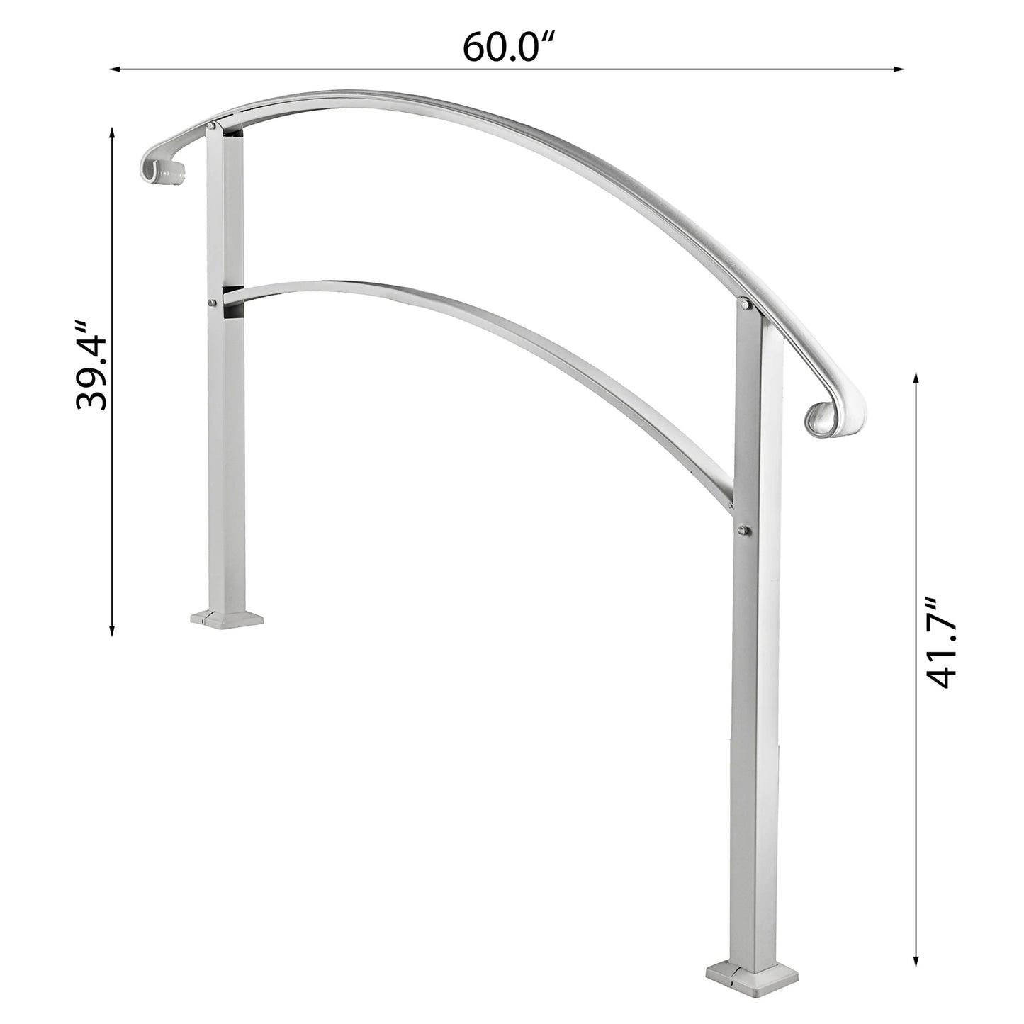 Wrought Iron Outdoor Handrail With Installation Kit