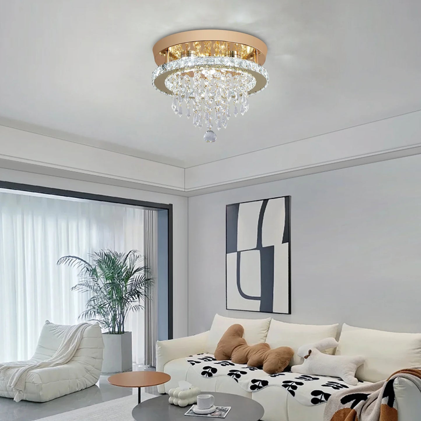 VETRULUS Luxury Crystal Chandelier Modern LED Ceiling Light