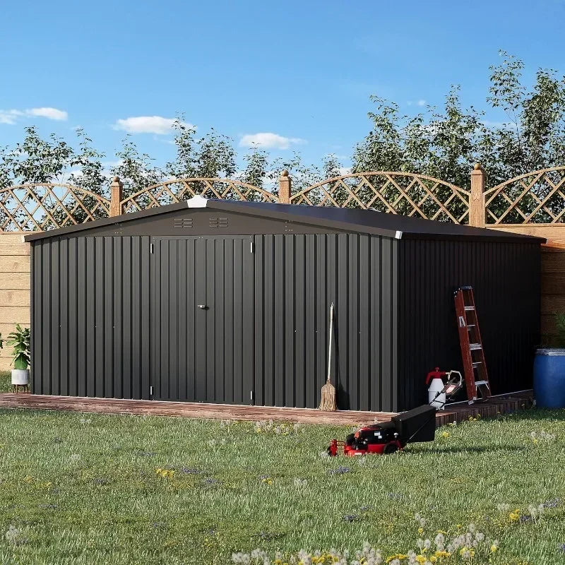 Outdoor Metal Storage Shed With Lockable Doors Steel Yard Shed