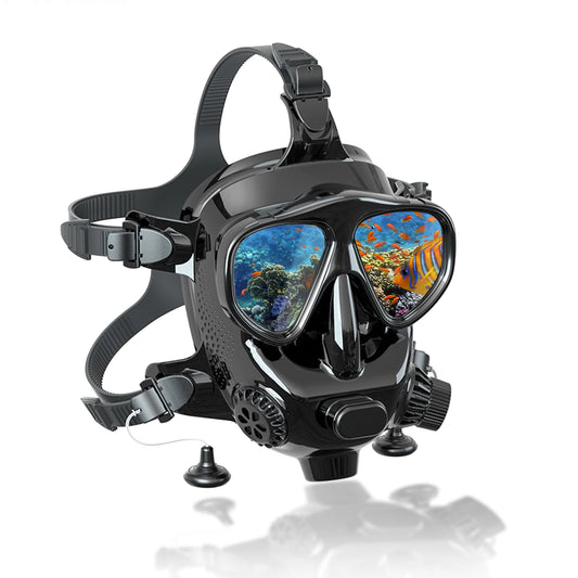 TUDIVING Full Face Diving Mask With Camera Mount Snorkel
