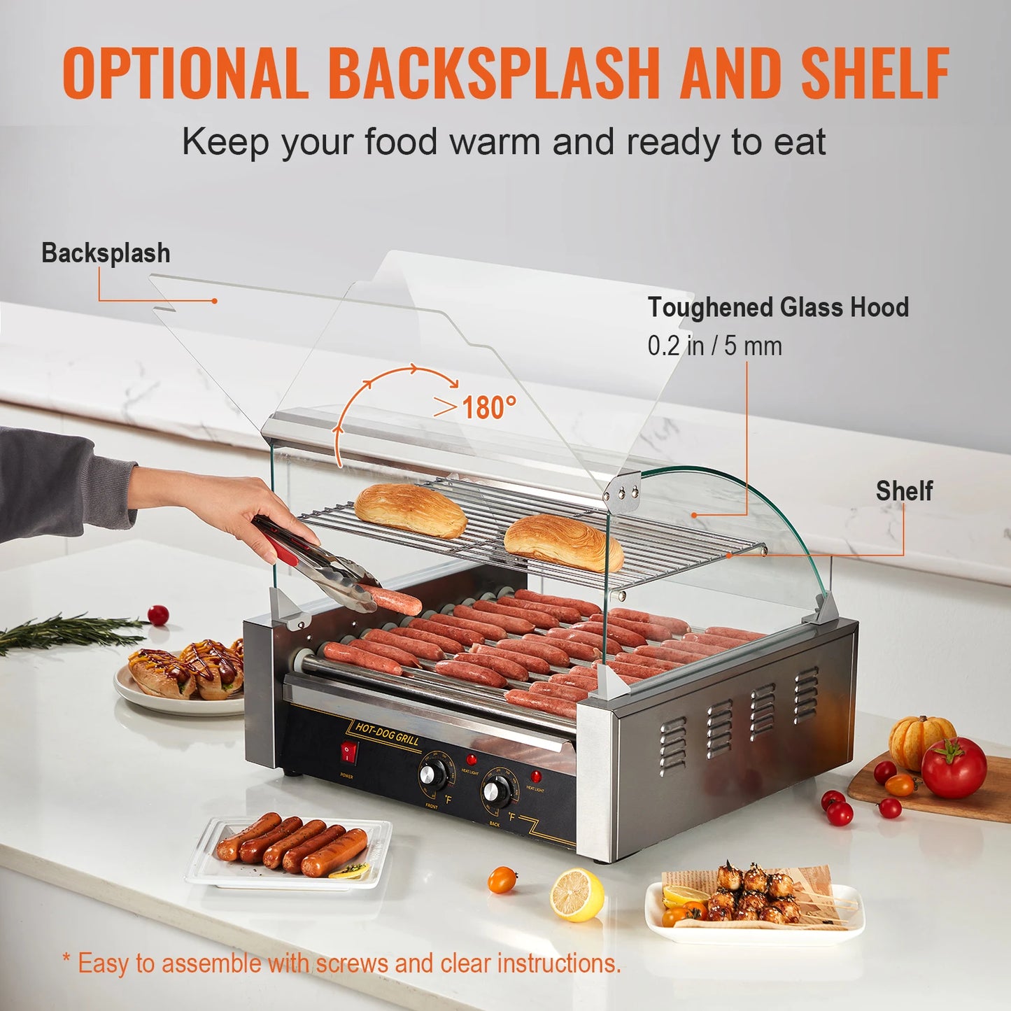 SucceBuy Commercial Hot Dog Roller Sausage Maker Electric Grill 110V