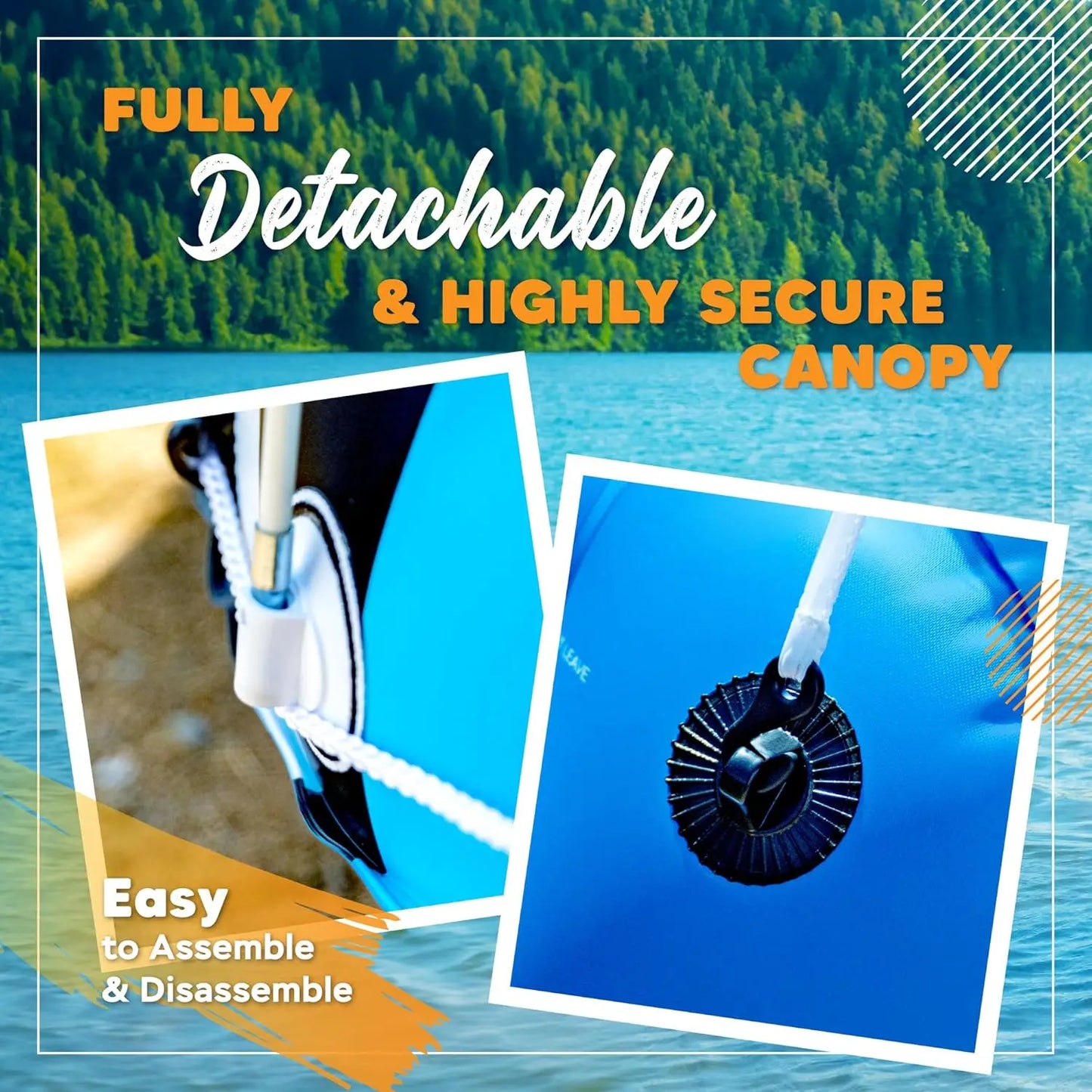 Heavy Duty River Tube Inflatable Water Float With Detachable Canopy