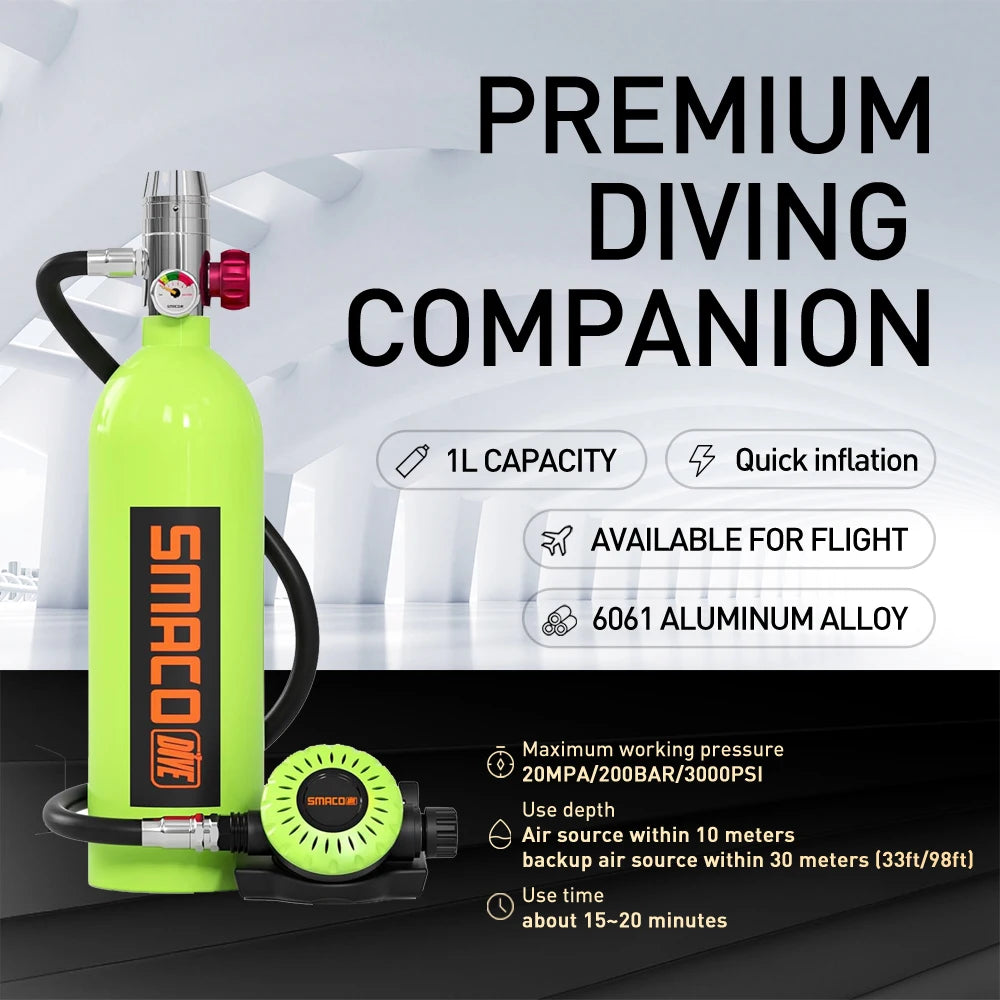 SMACO Portable Scuba Tank Kit 15 To 20 Minute Air Dive Time