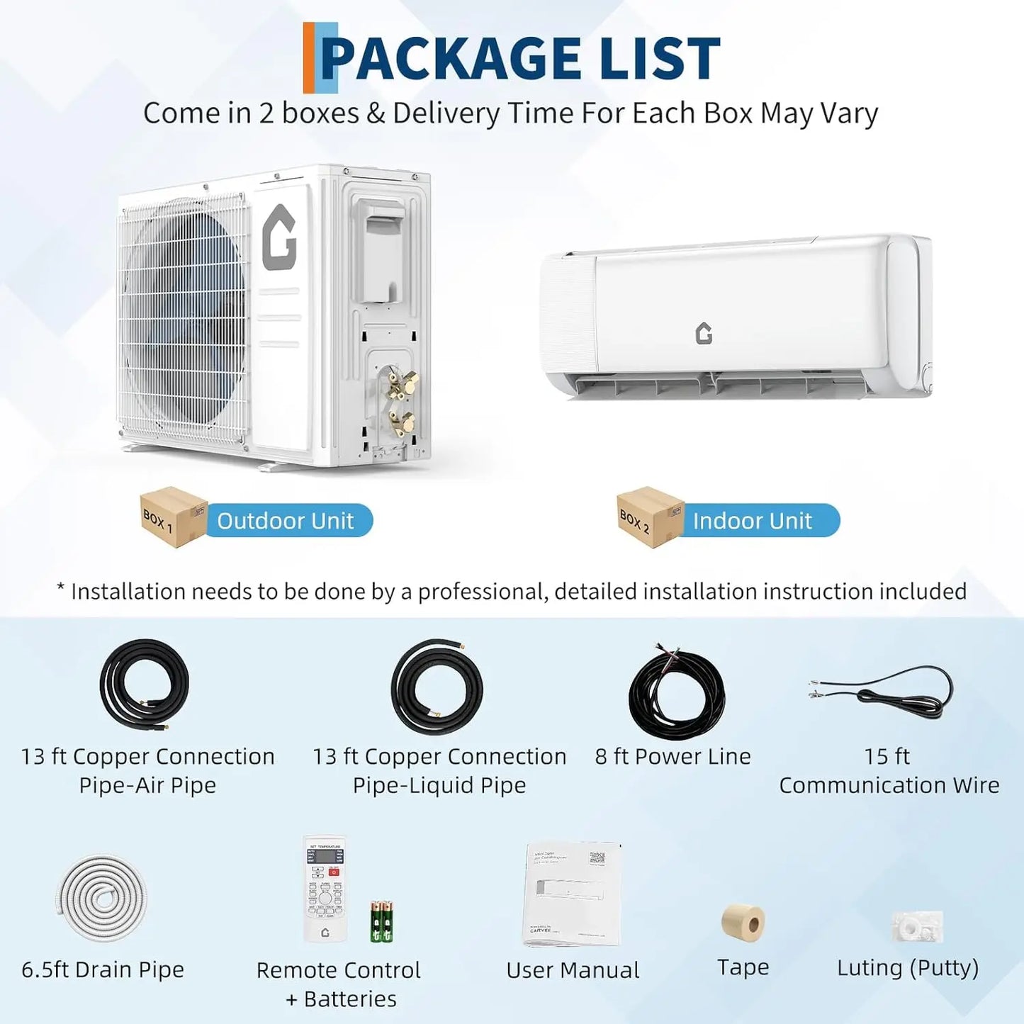 Adoolla Inverter Mini Split Air Conditioner Heat Pump 9000 BTU