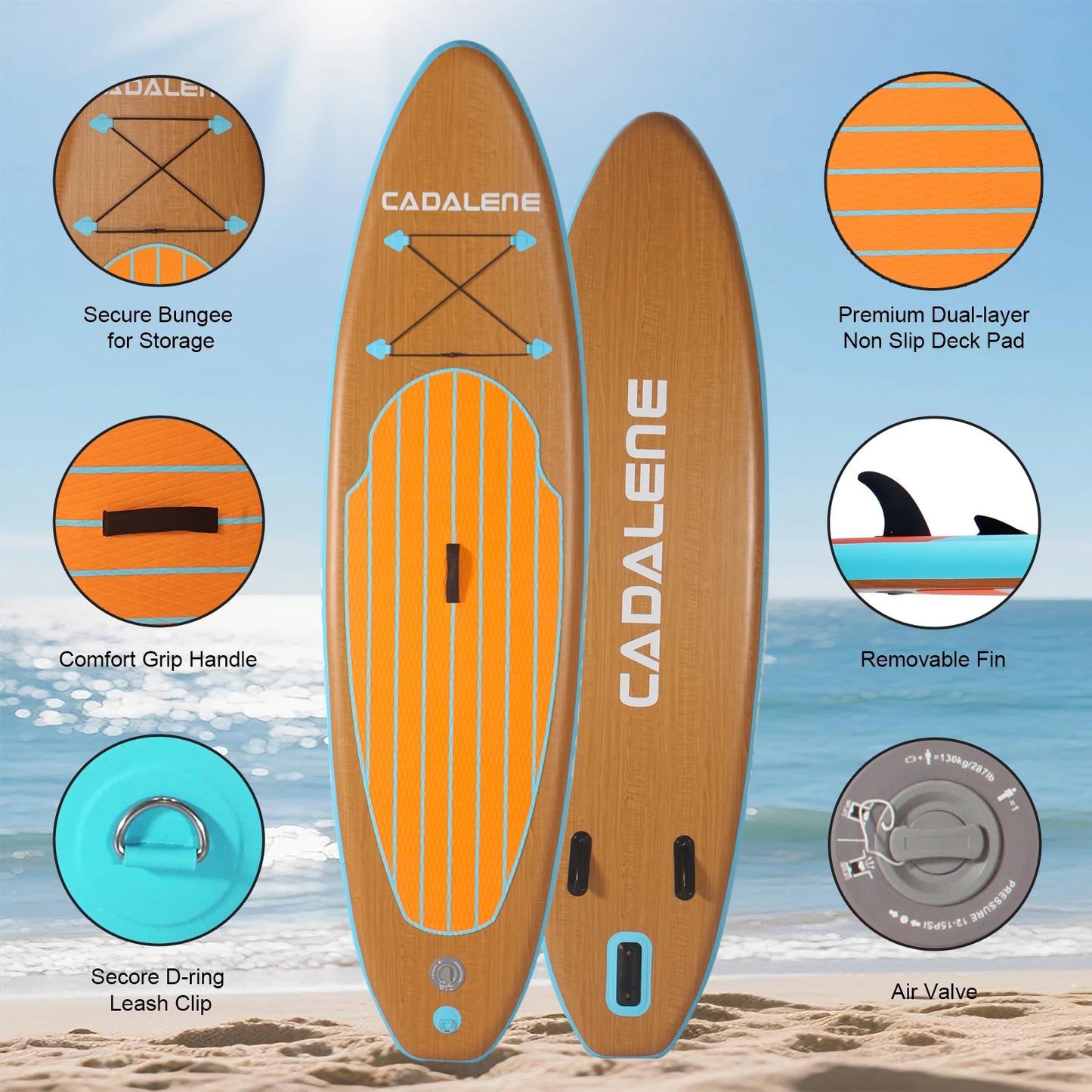 CADALENE Inflatable Stand Up Paddle Board Durable Lightweight SUP