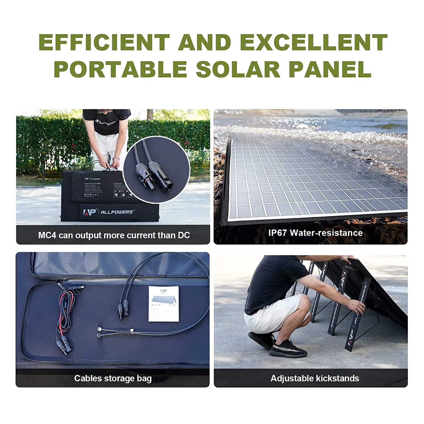ALLPOWERS Foldable Portable Solar Charger Panel For Camping And RV