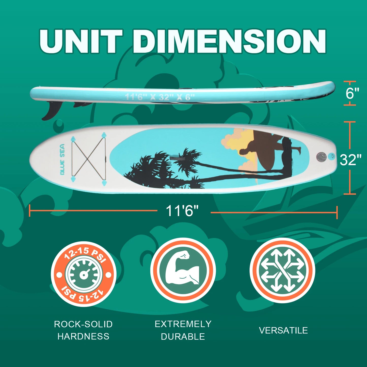 Cadalene Portable Inflatable Stand Up Paddle Board Full Kit