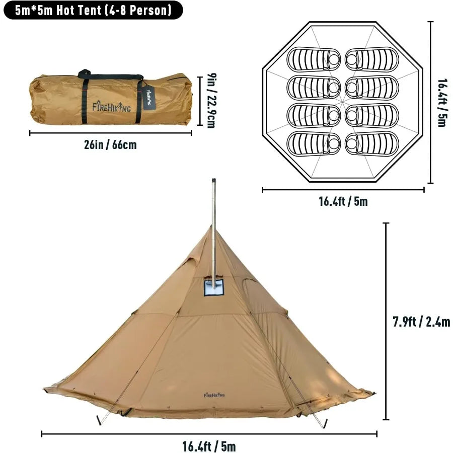 Four To Eight Person Tipi Tent With Stove Jack Bushcraft