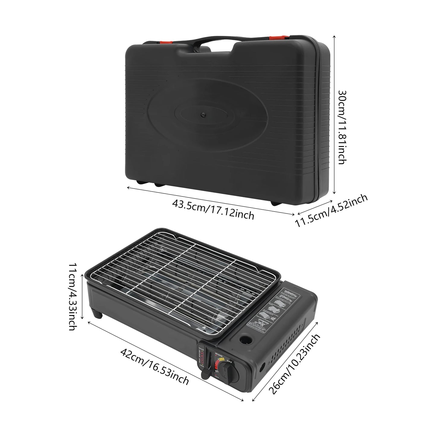 Portable Gas Barbecue Stove For Outdoors With Carrying Case