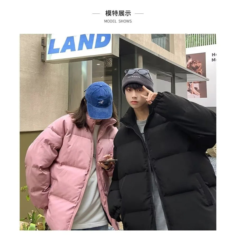 NONECN Winter Thick Plush Cotton Jacket For Lovers