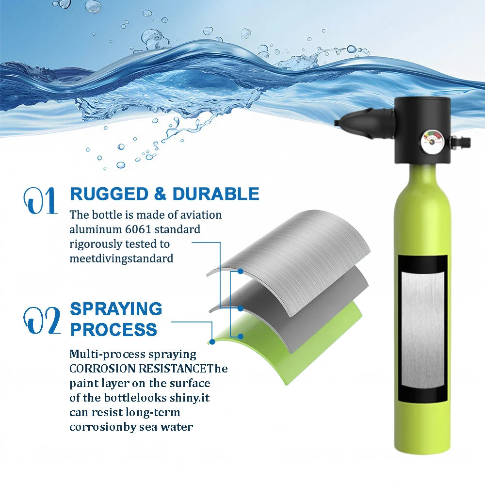 SCORKLER Scuba Tank Portable Underwater Diving Kit for Travel