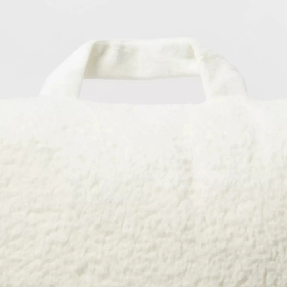 Faux Shearling Back Rest Pillow With Arms For Reading
