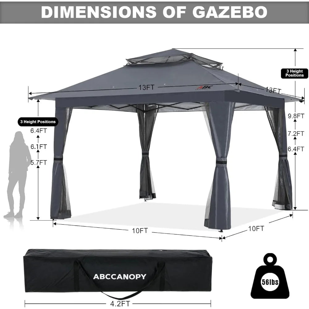 NONECN Pop Up Gazebo Outdoor Canopy Tent Mosquito Net