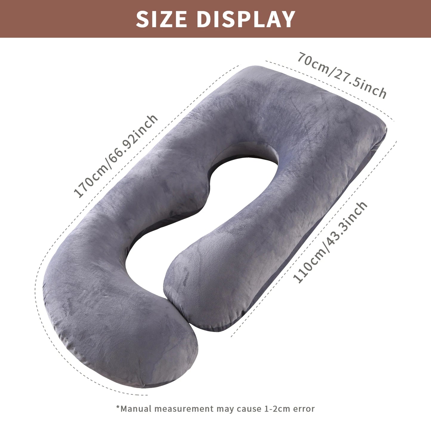 NONECN G Shaped Full Body Pregnancy Pillow With Removable Cover