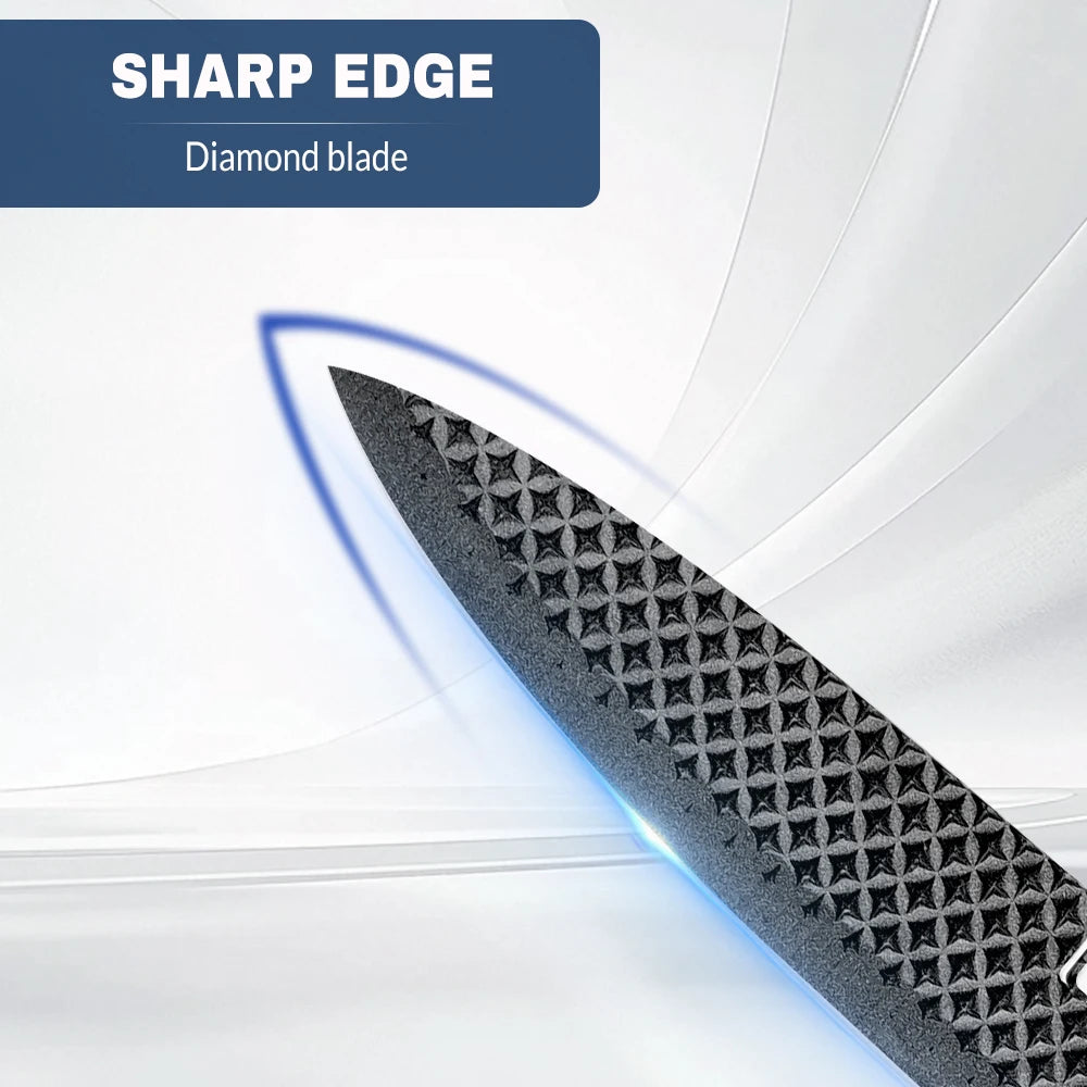 MDHAND 6 Piece Kitchen Knife Set Stainless Steel With Non Slip Handle