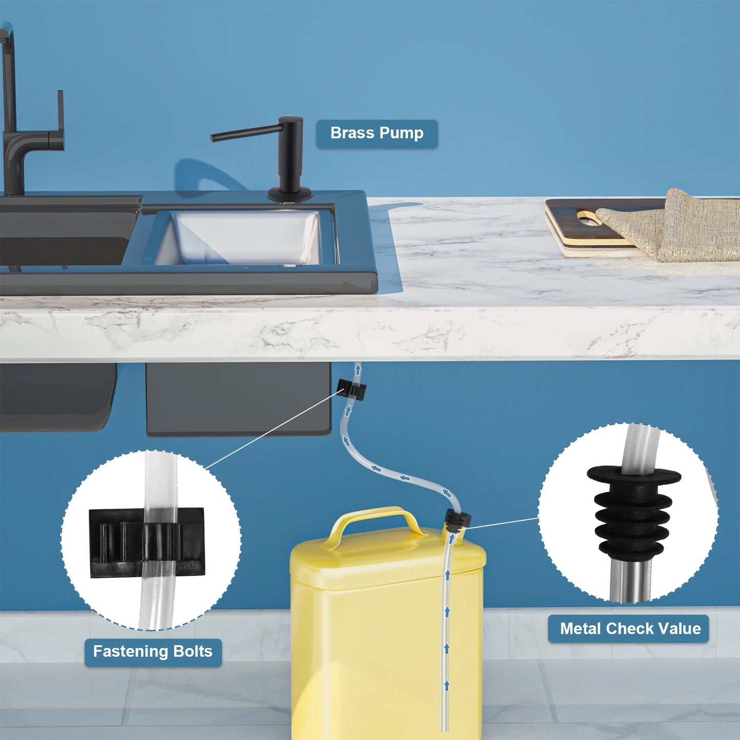 Samodra Liquid Soap Dispenser With Brass Pump Head