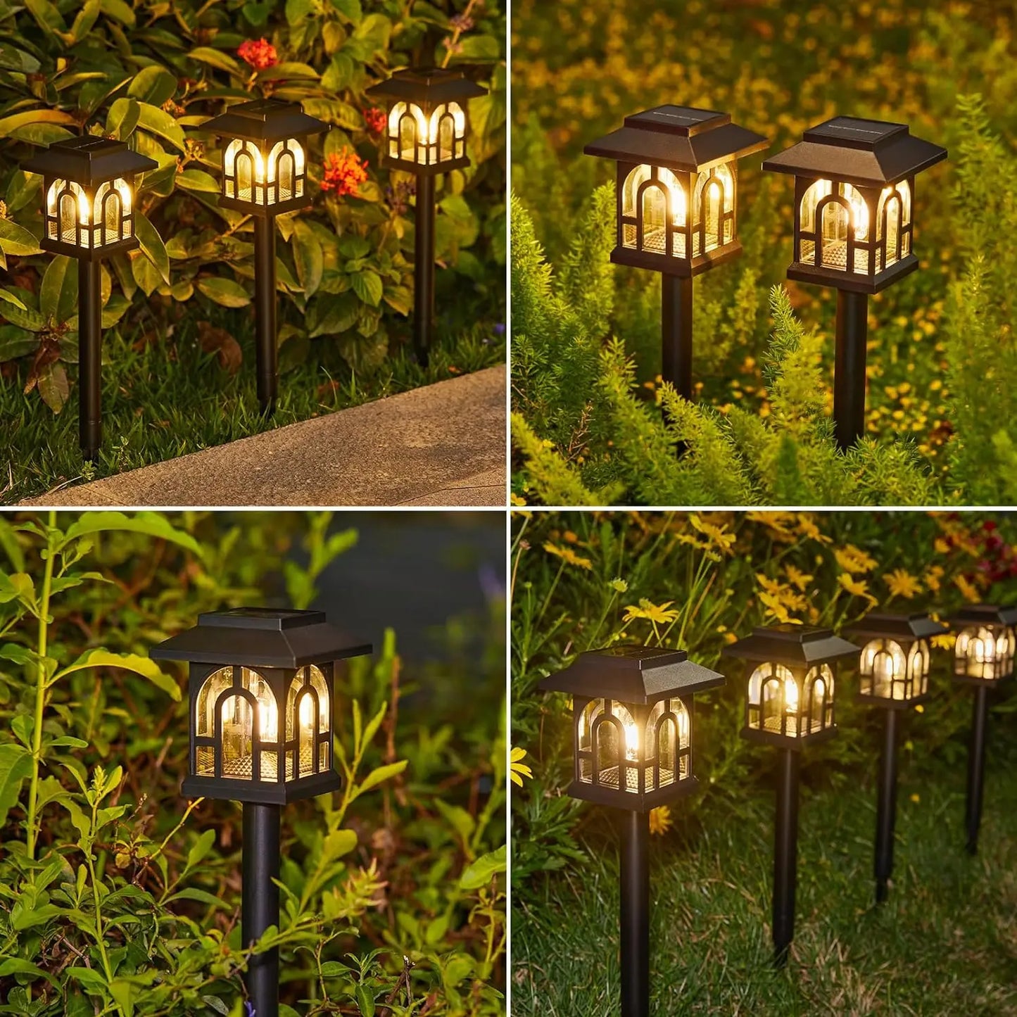 Solar Pathway Lights Outdoor Yard Walkway Auto On Off