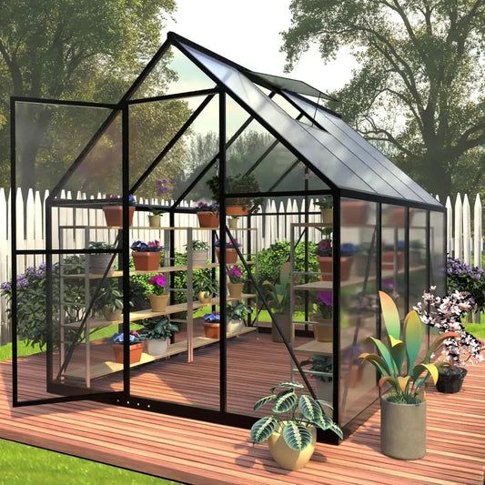 XMSJ Polycarbonate Greenhouse Walk In Outdoor