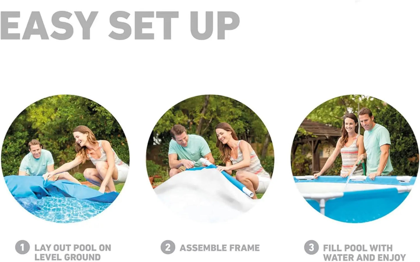 Metal Frame Round Above-Ground Pool For Ages 6 And Up