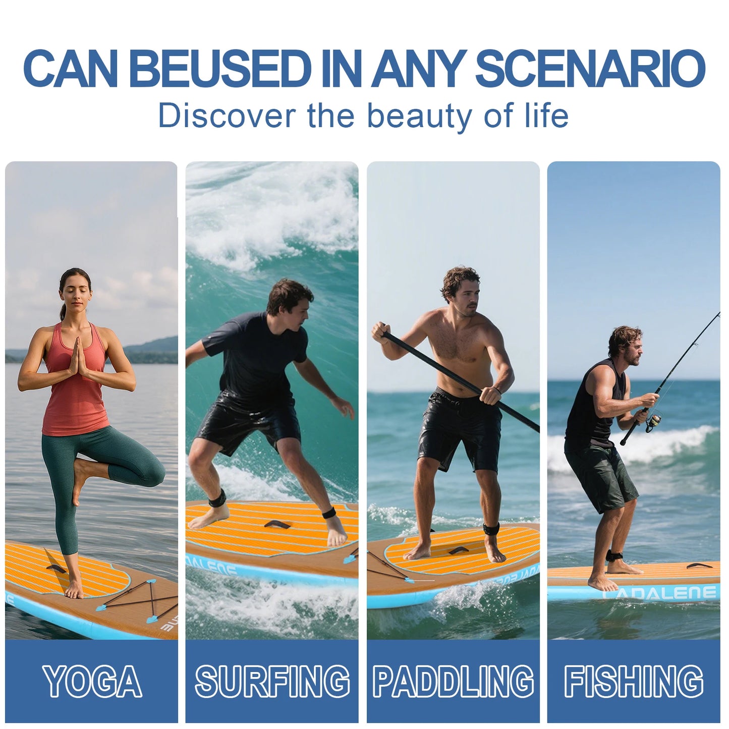 CADALENE Inflatable Stand Up Paddle Board Durable Lightweight SUP