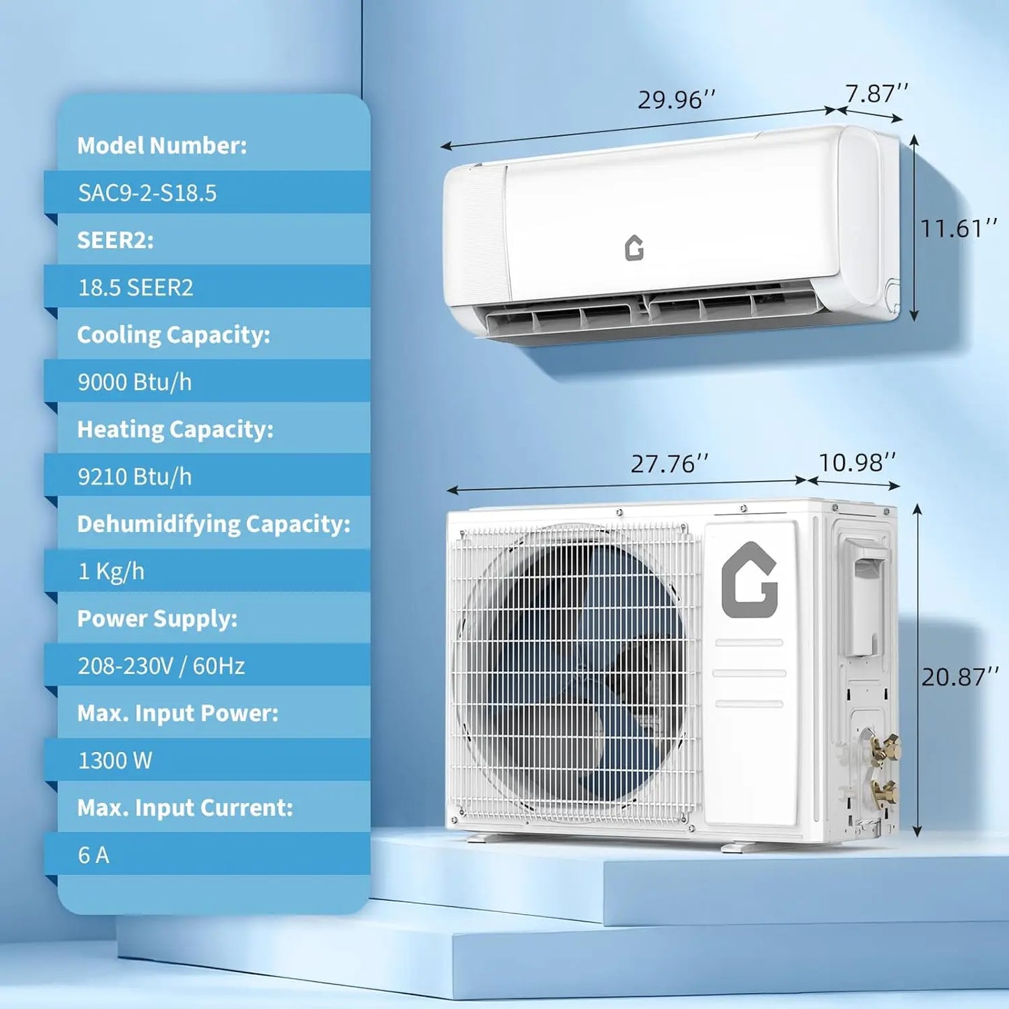 Adoolla Inverter Mini Split Air Conditioner Heat Pump With WiFi