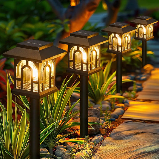 Solar Pathway Lights Outdoor Yard Walkway Auto On Off