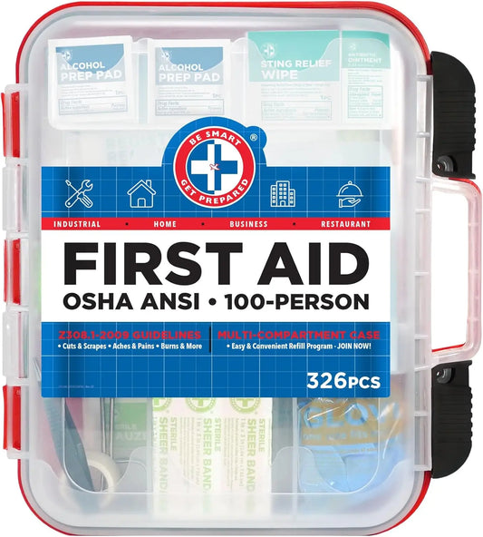 Comprehensive 326-Piece First Aid Kit With Hard Case