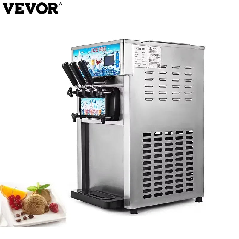 Vevor Ice Cream Machine 3 Flavor Yogurt Maker 1200W LCD