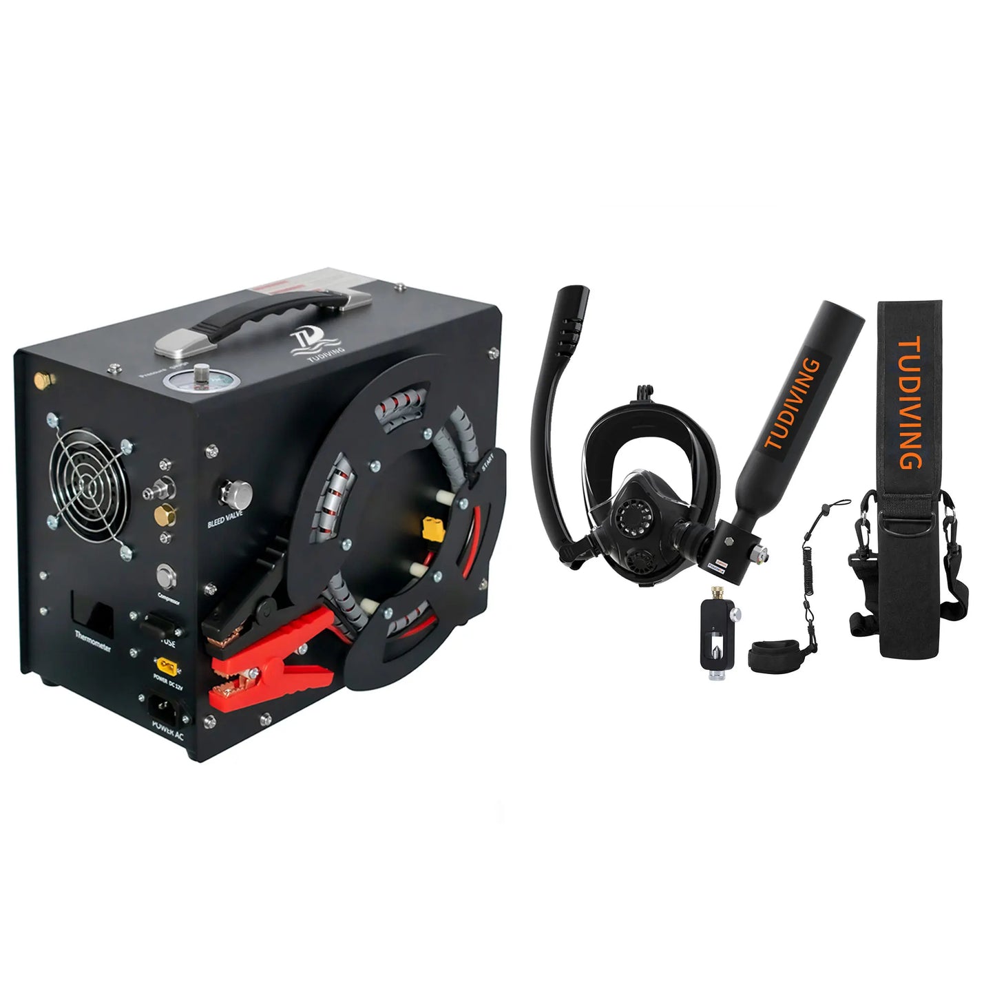 TUDIVING Mini Scuba Tank Set With Full Face Snorkel Mask