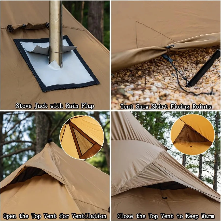 Four To Eight Person Tipi Tent With Stove Jack Bushcraft