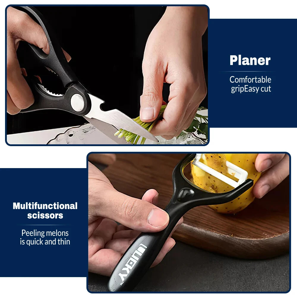 MDHAND 6 Piece Kitchen Knife Set Stainless Steel With Non Slip Handle