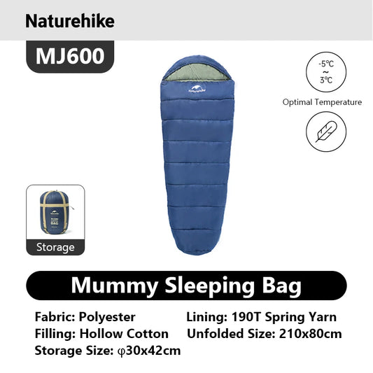 Naturehike Mummy Sleeping Bag MJ300 MJ600 Ultra Winter Warm