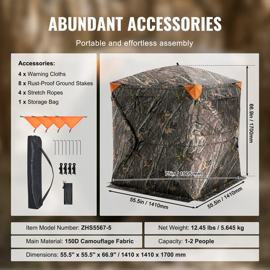 SucceBuy Hunting Blind 270 Degree See Through Ground Blind