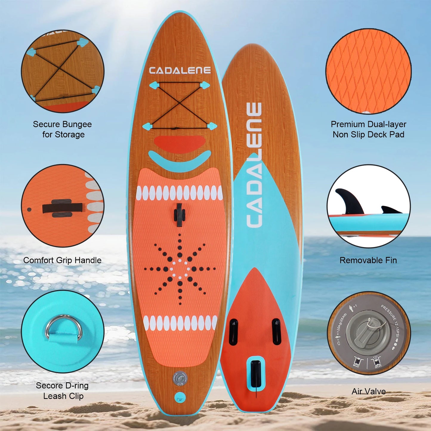 Cadalene Inflatable Stand Up Paddle Board With Premium Accessories