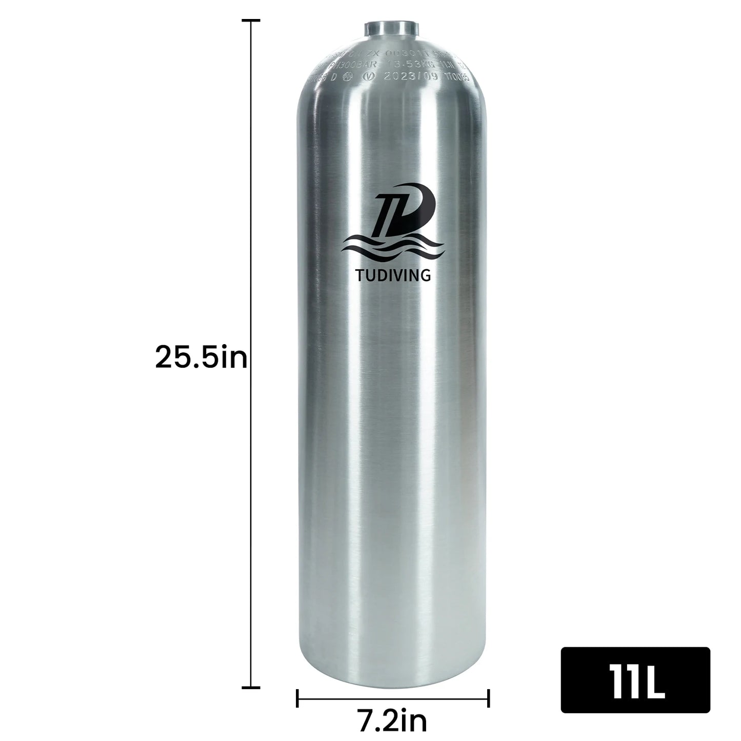 TUDIVING 11.1L Aluminum Scuba Tank With DIN Valve For Diving