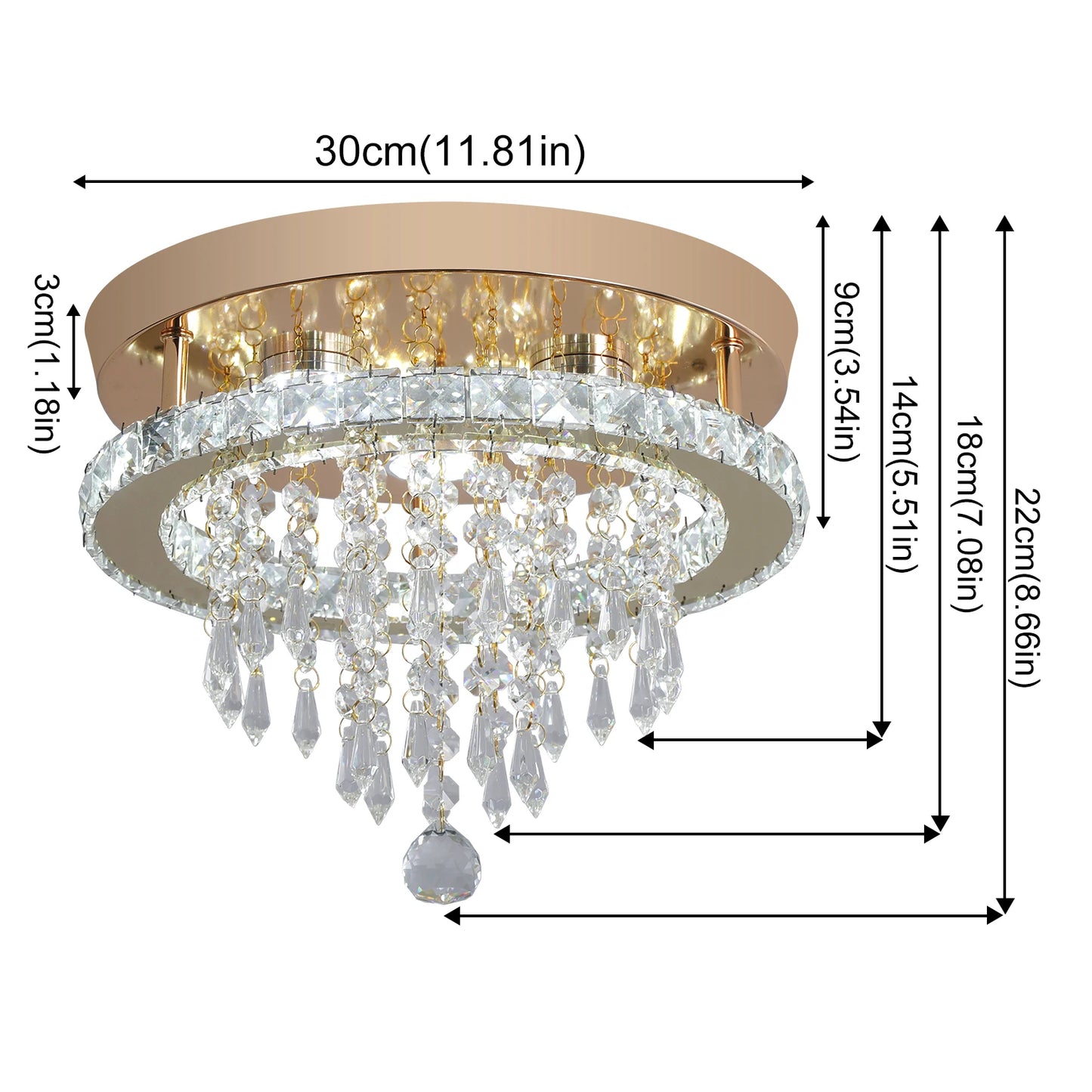 VETRULUS Luxury Crystal Chandelier Modern LED Ceiling Light