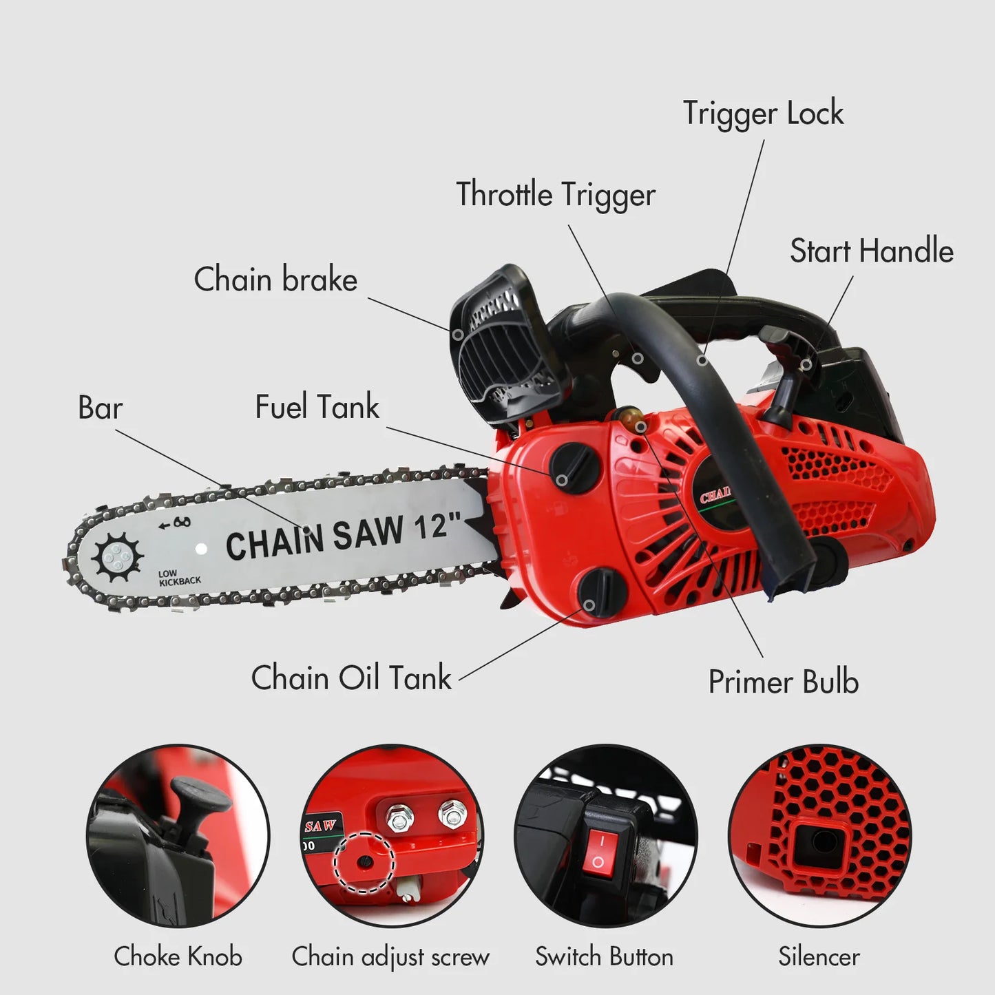Cordless Chainsaw Lightweight Portable Wood Cutting Tool