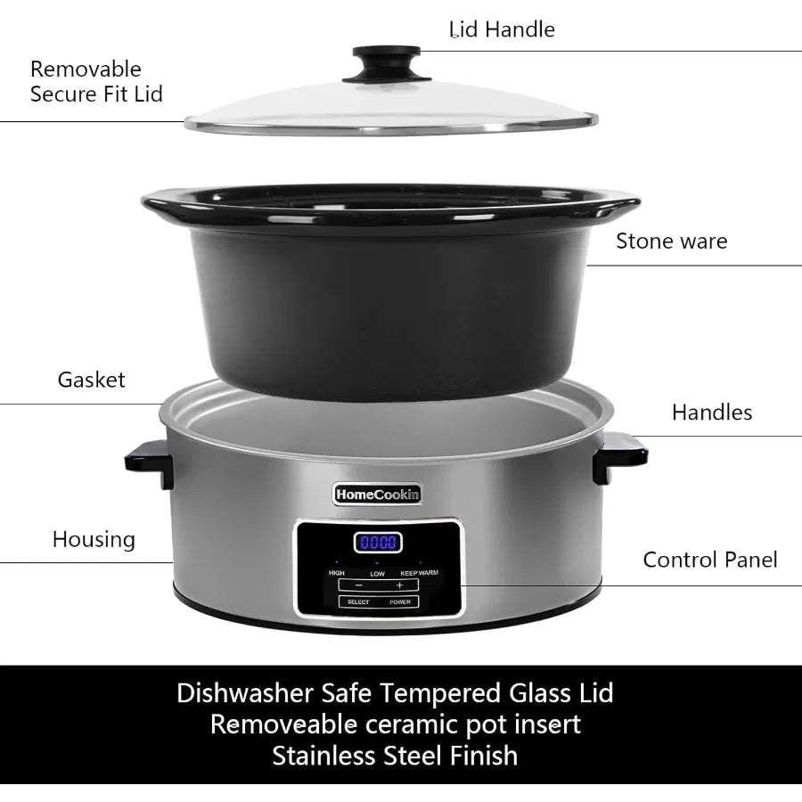 MDNG Digital Programmable Slow Cooker With 20 Hour Timer
