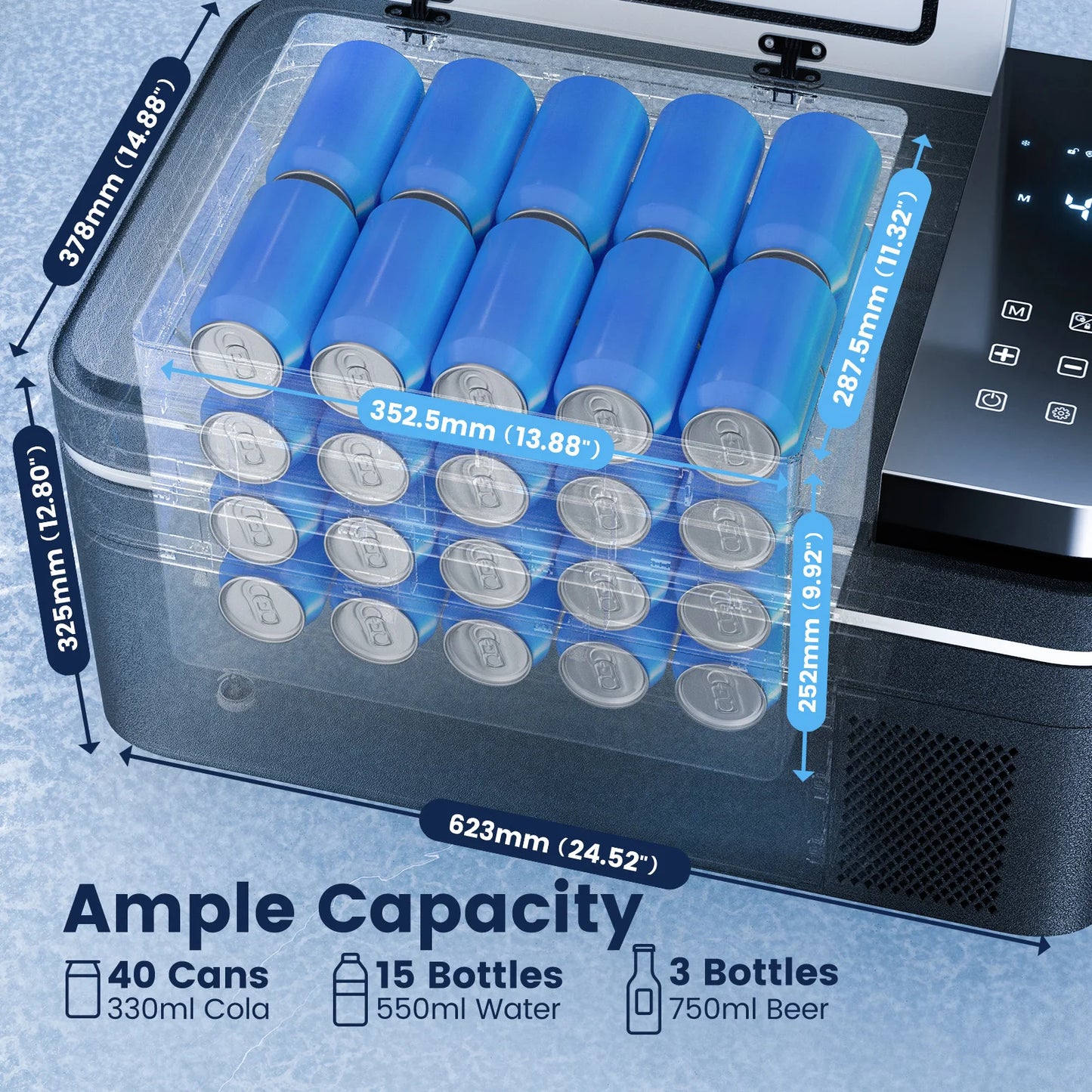 Blitzhome Portable Car Refrigerator For Camping EU US Voltage Compatible