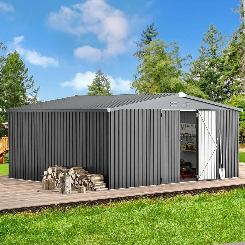 Outdoor Metal Storage Shed With Lockable Doors Steel Yard Shed