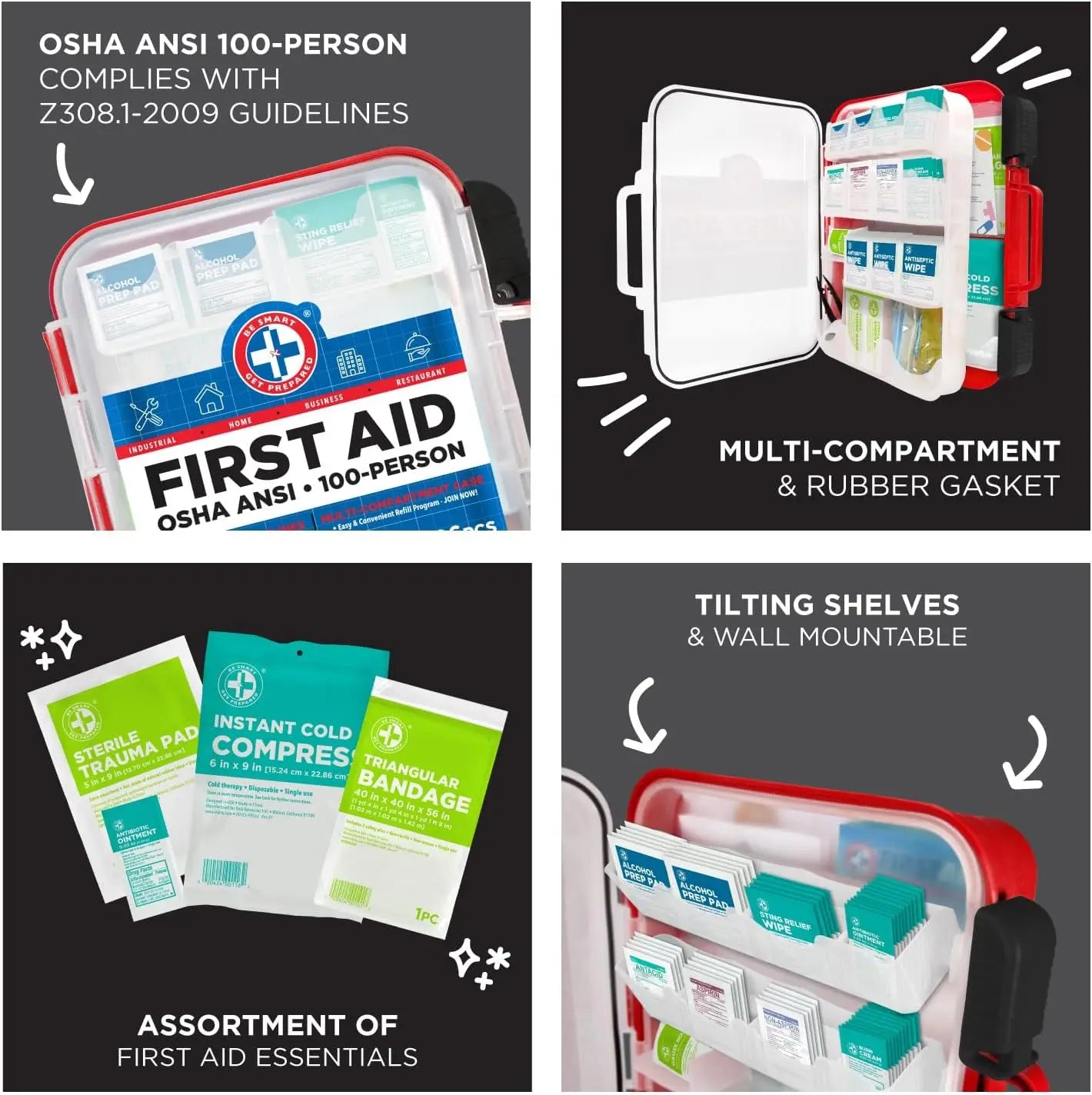 Comprehensive 326-Piece First Aid Kit With Hard Case